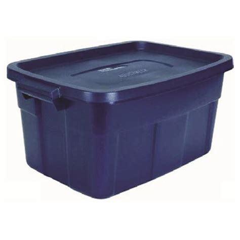 rubbermaid roughneck 25-gallon box dark indigo metallic dimensions|rubbermaid roughneck tote.